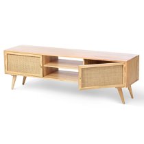 Mixco Wooden TV Stand With 2 Doors In Natural