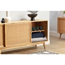 Mixco Wooden Sideboard With 2 Sliding Doors In Natural