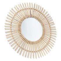 Santol Starburst Wall Mirror In Natural Rattan Frame