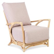 Morioka Rattan Armchair With Smooth Blush Seat Cushion