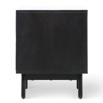 Vlore Wooden Bedside Cabinet With 2 Drawers In Black