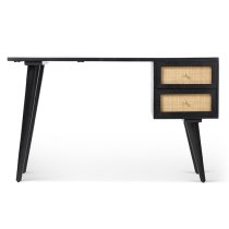 Vlore Wooden Computer Desk With 2 Drawers In Black