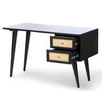 Vlore Wooden Computer Desk With 2 Drawers In Black