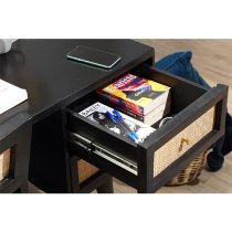 Vlore Wooden Computer Desk With 2 Drawers In Black