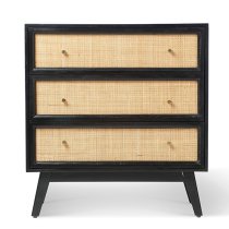 Vlore Wooden Chest Of 3 Drawers In Black