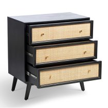 Vlore Wooden Chest Of 3 Drawers In Black