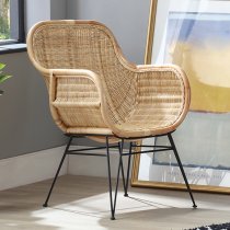 Puqi Occasional Rattan Armchair In Natural