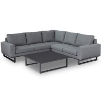 Arica Outdoor Corner Lounge Set And Coffee Table In Grey