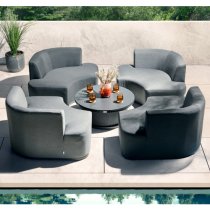 Arica Sunbrella Fabric Snug Set And Coffee Table In Grey