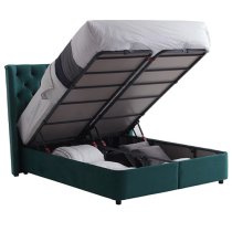 Mallor Tactile Fabric Storage King Size Bed In Green