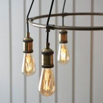 Hebi 6 Lights Ceiling Pendant Light In Antique Brass