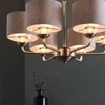 Hyesan Charcoal 6 Lights Ceiling Pendant Light In Brass