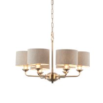 Hyesan Charcoal 6 Lights Ceiling Pendant Light In Brass