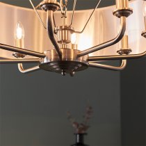 Hyesan Charcoal 8 Lights Ceiling Pendant Light In Brass