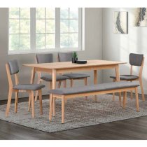 Javion 1600mm Wooden Dining Bench In Natural Oak