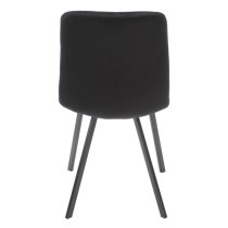 Sandy Squared Black Velvet Dining Chairs In Pair