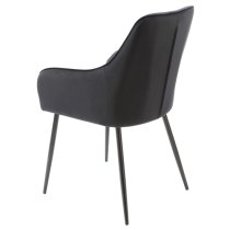 Maura Chesterfield Black Velvet Dining Chairs In Pair