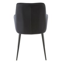 Maura Chesterfield Black Velvet Dining Chairs In Pair