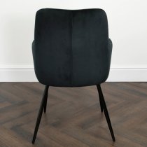 Maura Chesterfield Black Velvet Dining Chairs In Pair