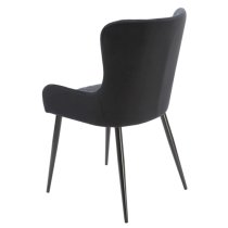 Laxly Diamond Black Velvet Dining Chairs In Pair