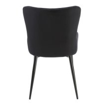 Laxly Diamond Black Velvet Dining Chairs In Pair