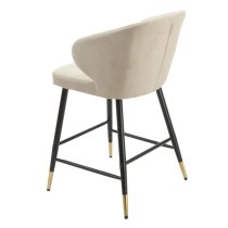 Manhattan Beige Linen Fabric Bar Chairs In Pair