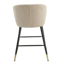 Manhattan Beige Linen Fabric Bar Chairs In Pair