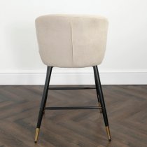 Manhattan Beige Linen Fabric Bar Chairs In Pair