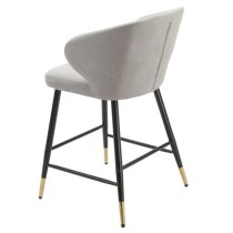 Manhattan Grey Linen Fabric Bar Chairs In Pair