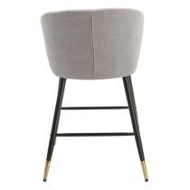 Manhattan Grey Linen Fabric Bar Chairs In Pair