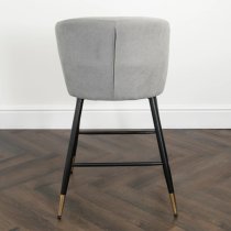 Manhattan Grey Linen Fabric Bar Chairs In Pair