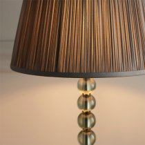 Alcoy Charcoal Shade Table Lamp With Grey Green Crystal Base