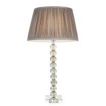 Alcoy Charcoal Shade Table Lamp With Grey Green Crystal Base