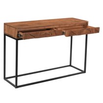 Axis Acacia Wood Console Table With 2 Drawers In Natural