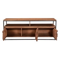 Axis Acacia Wood TV Stand With 3 Doors In Natural