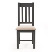 Baqia Wooden Dining Chair In Dark Grey