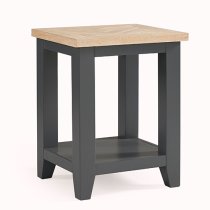 Baqia Wooden Lamp Table In Dark Grey