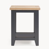 Baqia Wooden Lamp Table In Dark Grey