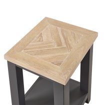 Baqia Wooden Lamp Table In Dark Grey