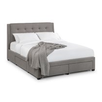 Fauna Linen Super King Size Bed With 4 Drawers In Grey