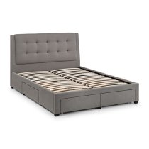 Fauna Linen Super King Size Bed With 4 Drawers In Grey