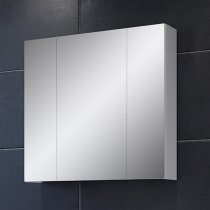 Disuq High Gloss Mirrored Bathroom Cabinet In White