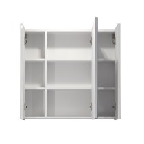 Disuq High Gloss Mirrored Bathroom Cabinet In White