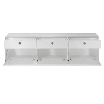 Isna High Gloss TV Stand With 3 Doors 3 Drawers In White