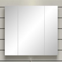 Reus Gloss Mirrored Bathroom Cabinet 3 Doors In Smokey Silver