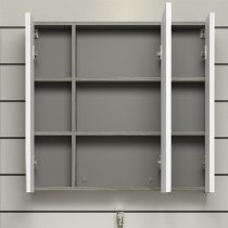 Reus Gloss Mirrored Bathroom Cabinet 3 Doors In Smokey Silver