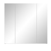 Reus Gloss Mirrored Bathroom Cabinet 3 Doors In Smokey Silver