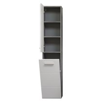 Reus Tall Wall Hung Gloss Storage Cabinet In Smokey Silver