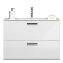 Reus Wall Hung High Gloss Vanity Unit With 2 Drawers In White