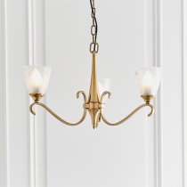 Cua 3 Lights Ceiling Pendant Light In Brass With Deco Glass